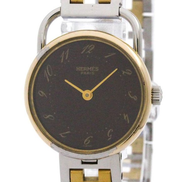 HERMES Arceau Quartz Gold Plated Steel Quartz Ladies Watch Polished - Picture 1 of 8